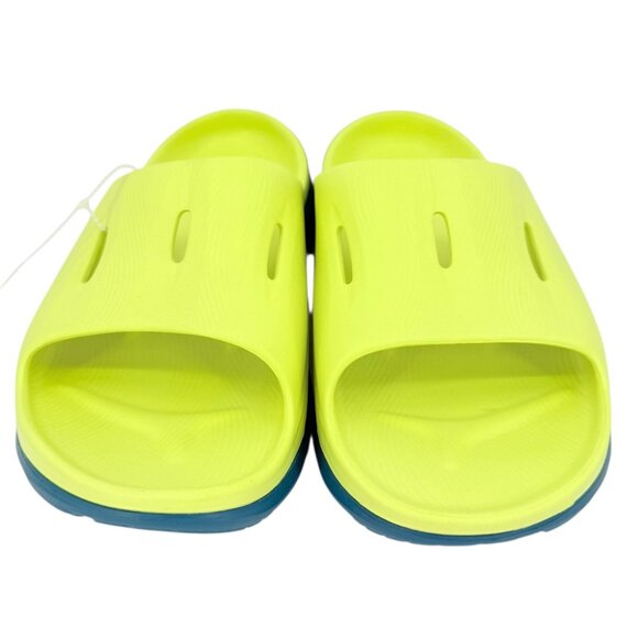 Hoka Men's One One Ora Recovery Slide Sandals Size 12 Yellow Blue Lagoon NWOB - Picture 5 of 14